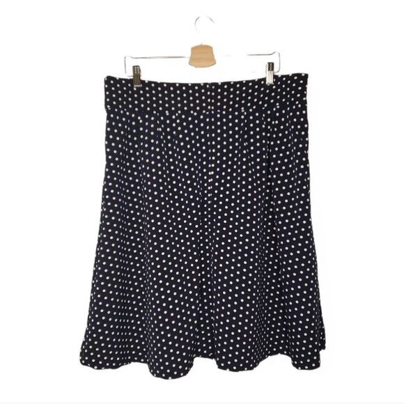 Modcloth Rockabilly Pin-up Navy Polkadot Swing Skirt Plus Size 1X - Picture 2 of 7